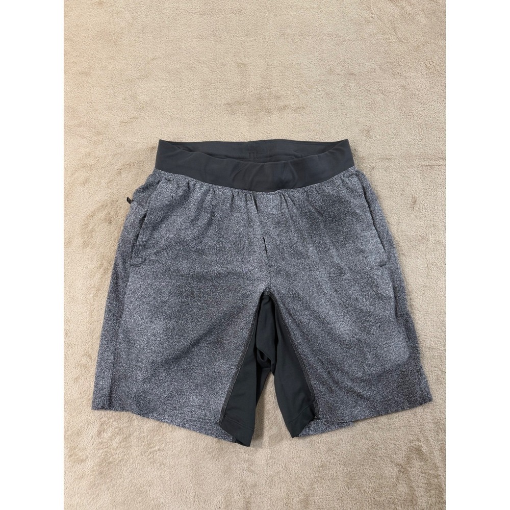 Lululemon Lined Shorts 9" Mens Size M Grey Space Gym Workout EUC